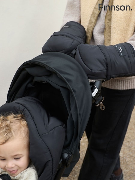 Finnson Black Astrid Stroller Mittens (G64014) | £59