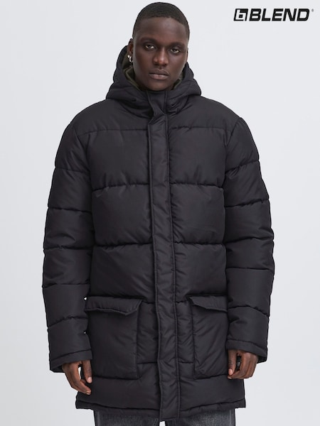 Blend Black Longline Puffer Coat (G64156) | £60