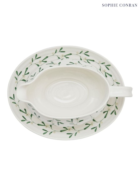 Sophie Conran White Mistletoe Sauce Boat & Stand (G64264) | £61