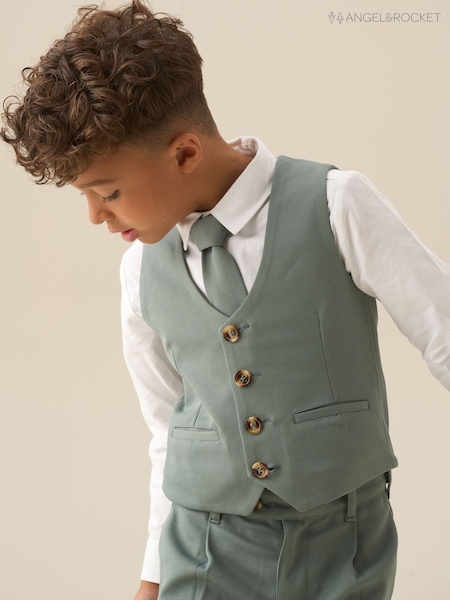 Angel & Rocket Green Benjamin Smart Waistcoat Set (G64540) | £40 - £47