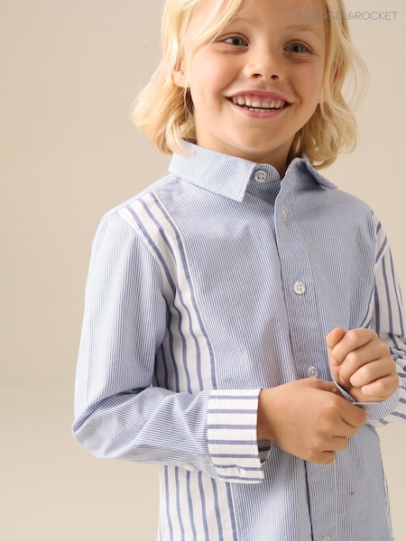 Angel & Rocket Blue Miles Cut & Sew Stripe Shirt (G64558) | £22 - £26