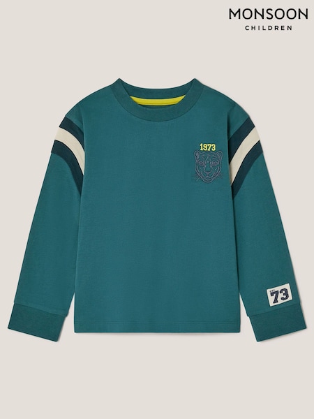 Monsoon Blue Tiger Logo Long Sleeve Top (G64722) | £18 - £20