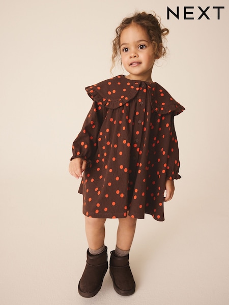 Brown Spot - Long Sleeve Collar Dress (3mths-7yrs)