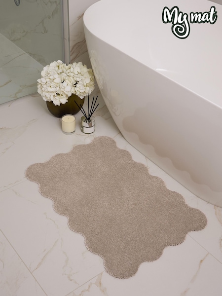 My Mat Beige Soft Scalloped Bathmat (G64845) | £18