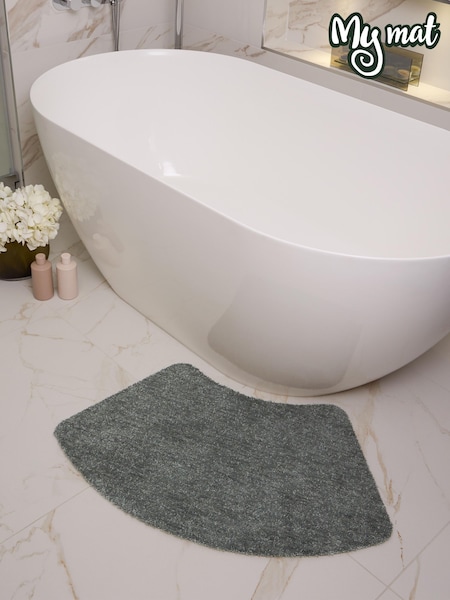 My Mat Ghost Grey Soft Curved Bathmat (G64849) | £18