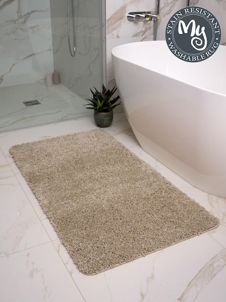 My Rug Beige Shaggy Bathmat Runner (G64927) | £30