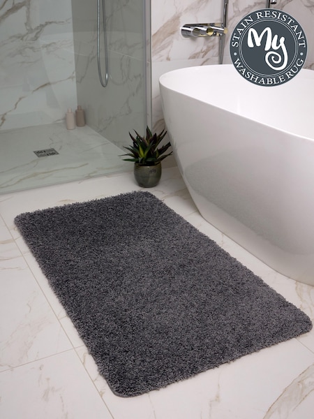 My Rug Charcoal Shaggy Bathmat Runner (G64931) | £30