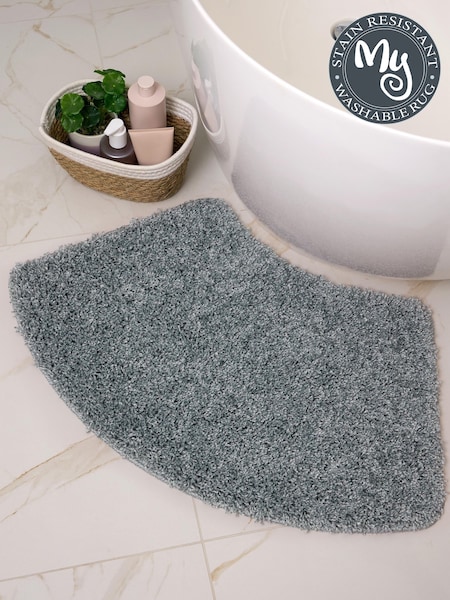 My Rug Blue Shaggy Curved Bathmat (G64932) | £18