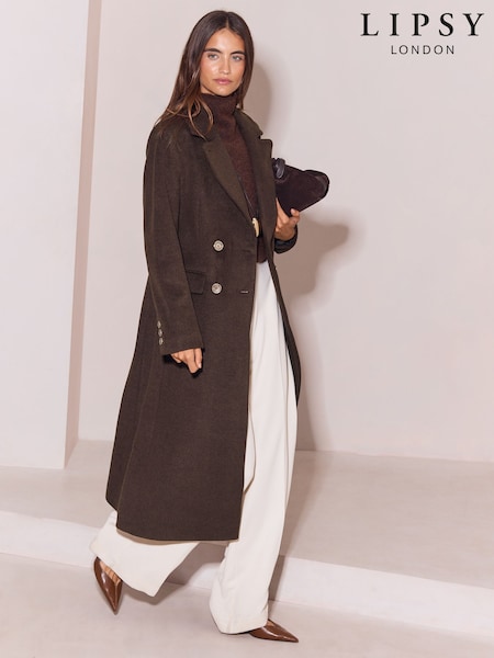 Chocolate Brown - Lipsy Longline Coat