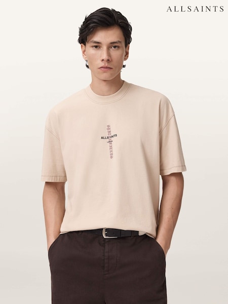 AllSaints White Knox Short Sleeve Crew T-Shirt (G65121) | £59