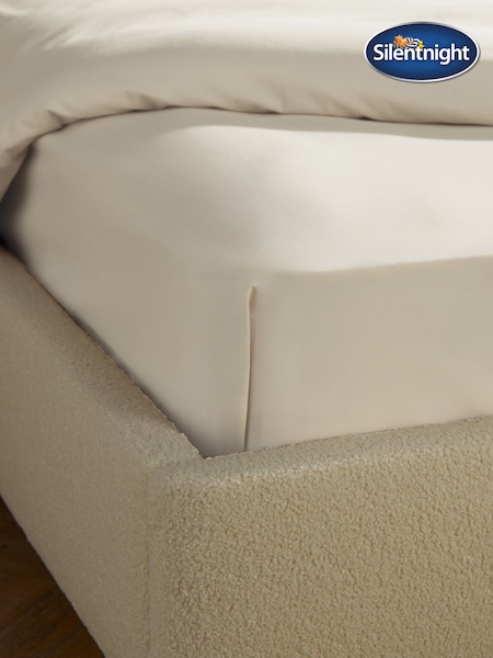 Silentnight Almond White Brushed Cotton Fitted Sheet (G65235) | £19 - £21