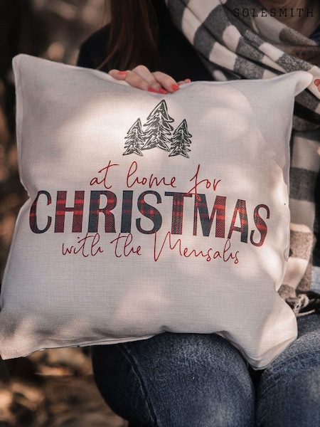 Personalised Tartan Christmas Cushion by Solesmith (G65238) | £32