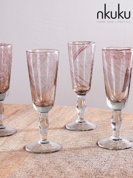 Nkuku Plum Llanera Champagne Glass (G65335) | £55