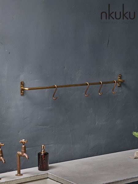 Nkuku Brass Laila Iron Hanging Rail (G65350) | £55