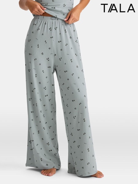 TALA Green Sleep Lounge Wide Leg Trousers (G65431) | £49