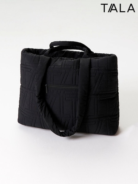 Tala Black Quilted Tote Bag (G65432) | £59
