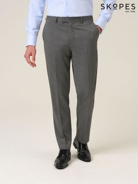Skopes Grey Liston Tailored Fit Flannel Suit Trousers (G65480) | £64