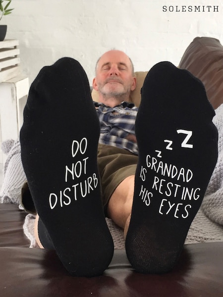 Solesmith Do Not Disturb Resting Eyes Black Socks (G65481) | £20