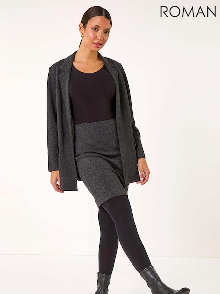 Roman Grey Smart Textured Stretch Skirt (G65589) | £32