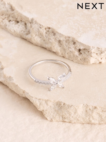 Sterling Silver - Butterfly Cubic Zirconia Ring