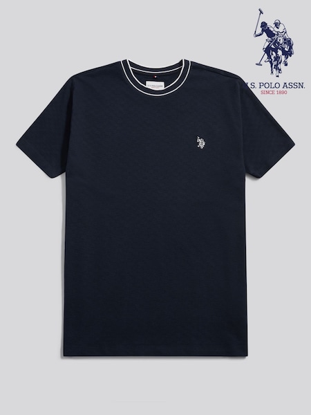 U.S. Polo Assn. Blue Tipped Pique T-Shirt (G65668) | £35