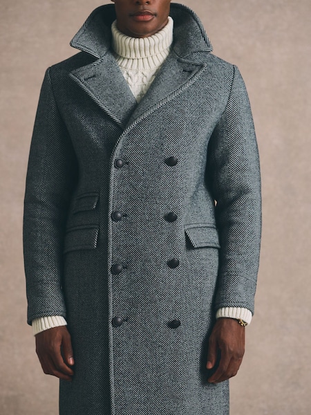 Superdry Black The Merchant Store Wool Long Coat (G65697) | £200