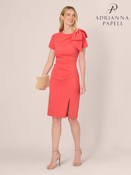 Adrianna Papell Pink Pleated Bow Dress (G65875) | £139