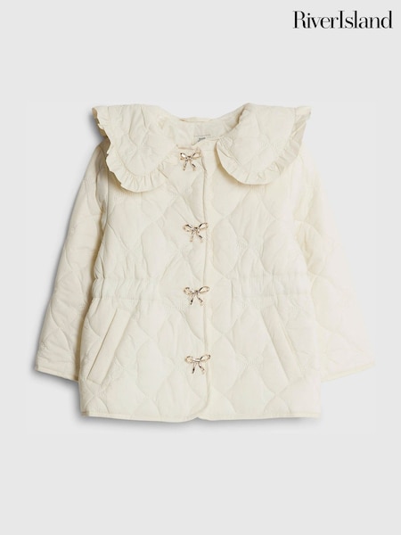 River Island Cream Quilted Padded Collared Jacket (G65919) | £36