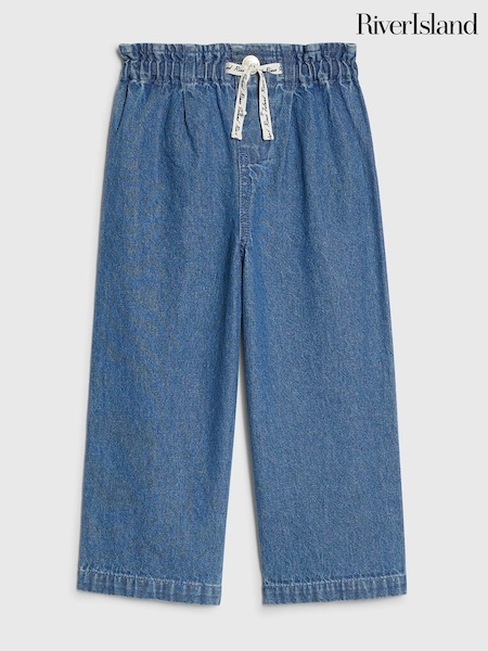 River Island Blue Pull On Wide Leg Jeans (G65924) | £18