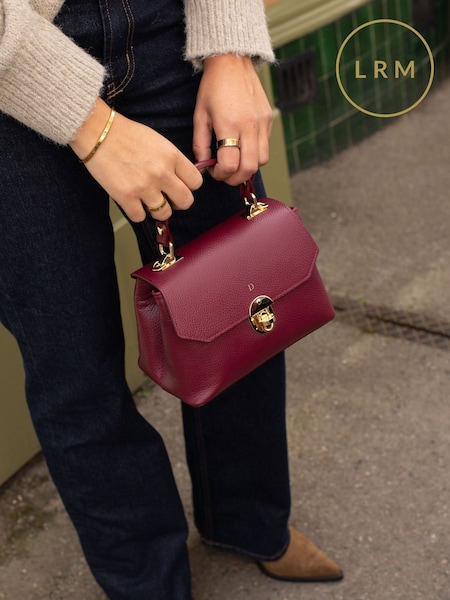 LRM Goods Red The Lucinda Leather Top Handle Bag (G65930) | £115