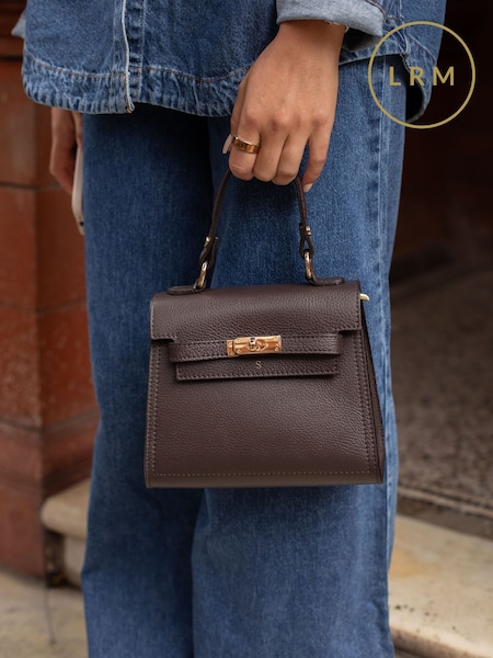 LRM Goods The Polly Leather Top Handle Brown Bag (G65942) | £115