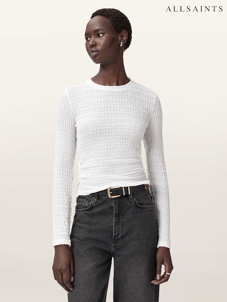 AllSaints White West Long Sleeve Top (G66017) | £69