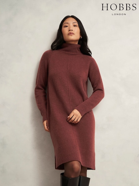 Hobbs Brown Nessa Knitted Dress (G66041) | £139