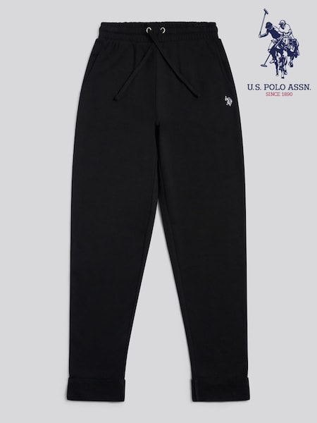 U.S. Polo Assn Black Tonal Double Horsemen Roll Cuff Joggers (G66074) | £50