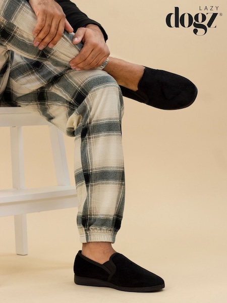 Lazy Dogz Tamar II Full Black Slippers (G66194) | £28