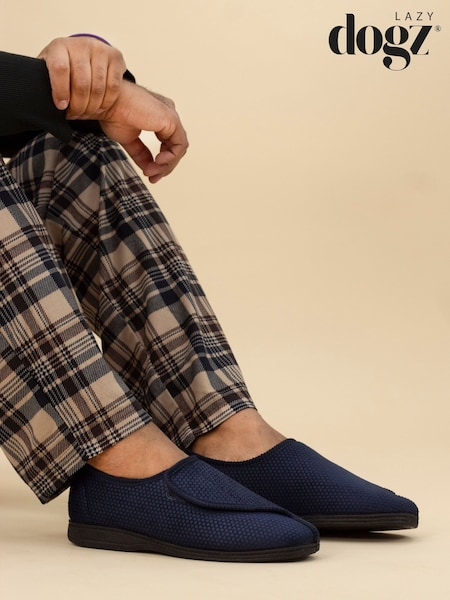 Lazy Dogz Blue Columbus III Hook and Loop Slippers (G66206) | £28