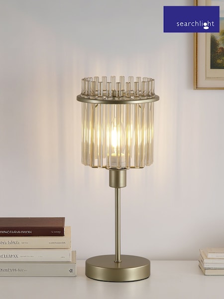 Searchlight Chrome and Gold 1 Light Glass Rod Table Lamp (G66208) | £30