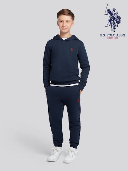 U.S. Polo Assn Blue Double Horsemen Hoodie & Joggers Set (G66520) | £75 - £90