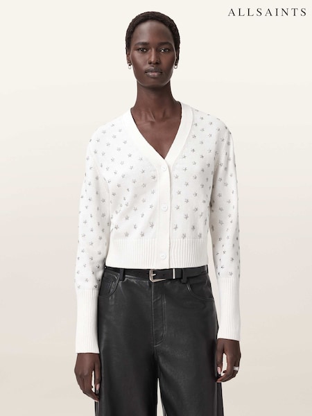 AllSaints White Mazzy Cardigan (G66550) | £179