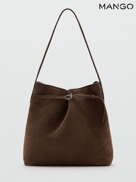 Mango Brown Suede Bucket Bag (G66590) | £90