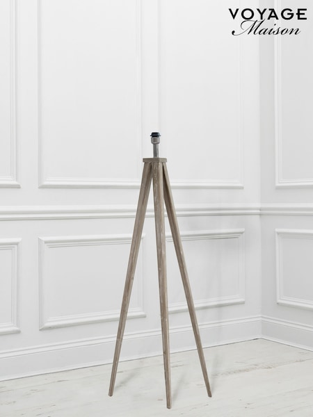 Voyage Maison Grey Aratus Wooden Floor Lamp Base (G67019) | £135