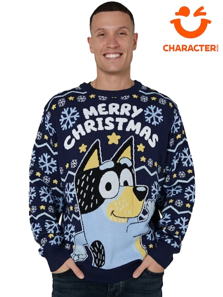 Character Blue Knitted Christmas Jumper (G67036) | £31