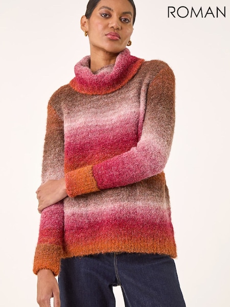 Roman Light Orange Ombre Stripe Knit Jumper (G67074) | £52