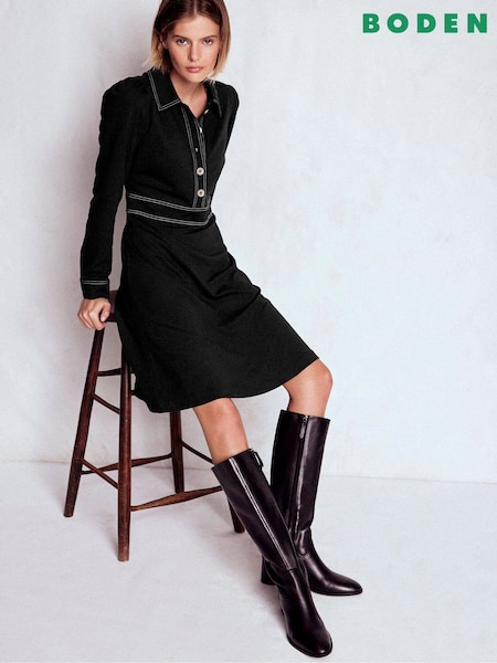 Boden Black Nicolette Long Sleeve Dress (G67118) | £119