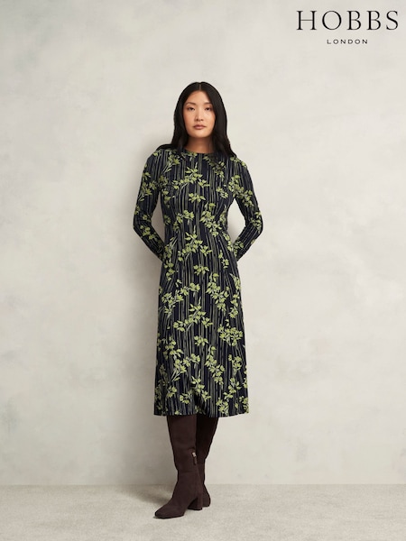 Hobbs Green Petite Alison Jersey Dress (G67529) | £99