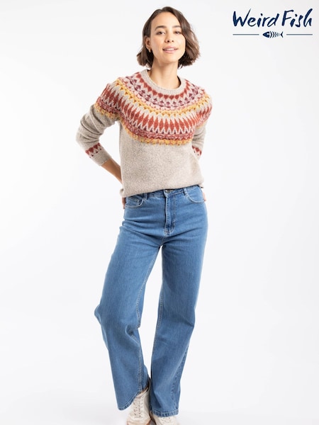 Weird Fish Cream Lowell Fair Isle Pattern Jumper (G67735) | £65
