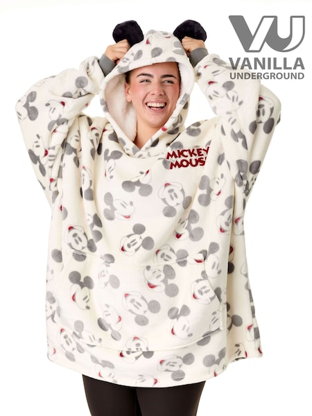 Vanilla Underground Beige Disney Mickey Mouse Blanket Hoodie (G67824) | £54