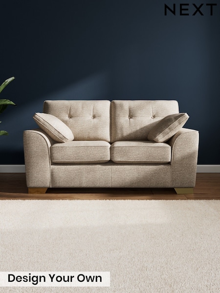 Chunky Boucle Easy Clean/Mid Natural Stamford Buttoned Back (G67950) | £1,099