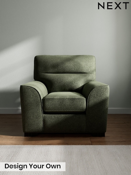 Boucle Chenille/Dark Moss Green Stamford Highback (G68110) | £799