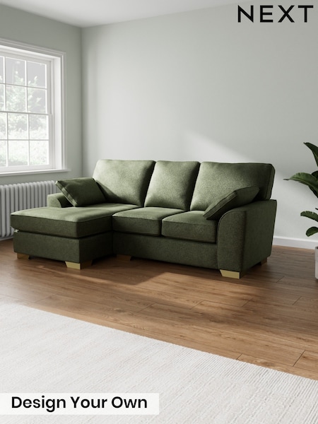 Boucle Chenille/Dark Moss Green Stamford Highback (G68110) | £1,775